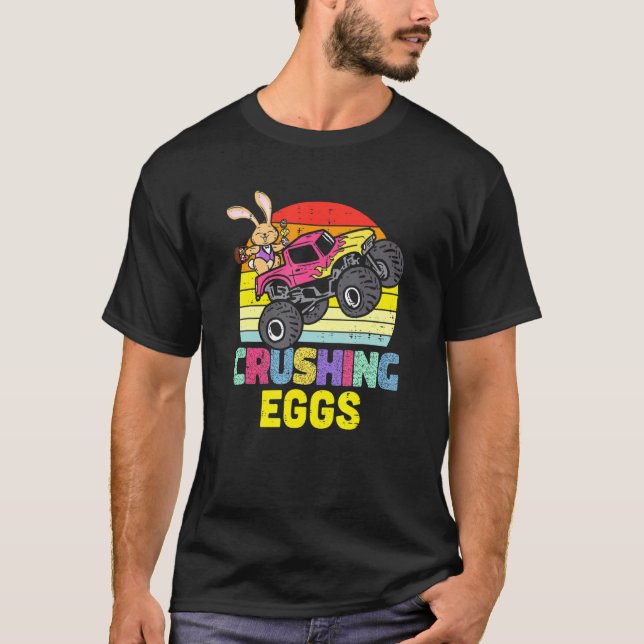 Camiseta Niños aplastando huevos cazando monstruos de conej (Anverso)