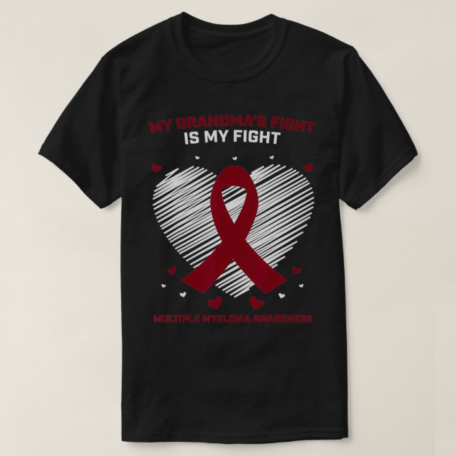 Camiseta Niños apoyo al cáncer de sangre Abuela Mieloma Múl (Diseño del anverso)