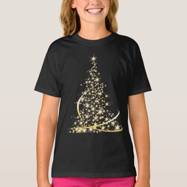 Camiseta Niños Árbol de Navidad Espumoso fiesta festiva (Anverso)