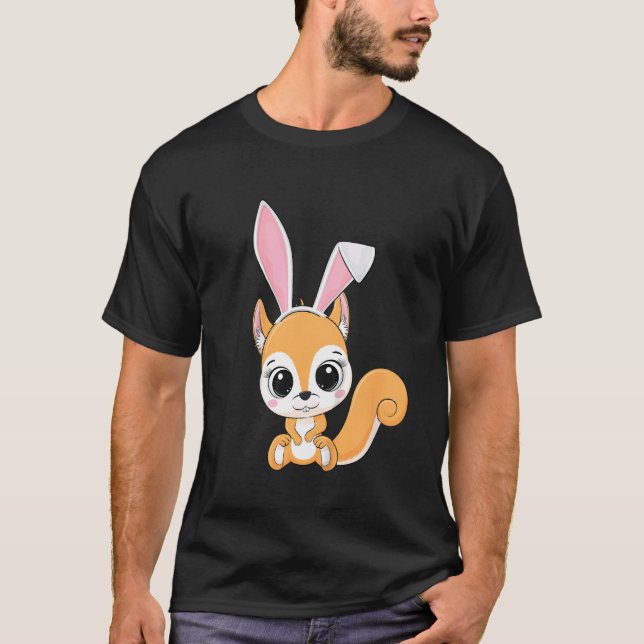 Camiseta Niños ardilla Bunny Ears Easter Day Cute Bo (Anverso)