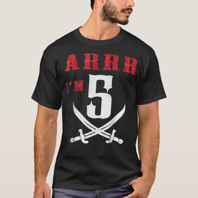 Camiseta Niños ARRR Im 5 Fiesta de cumpleaños pirata hace c (Anverso)