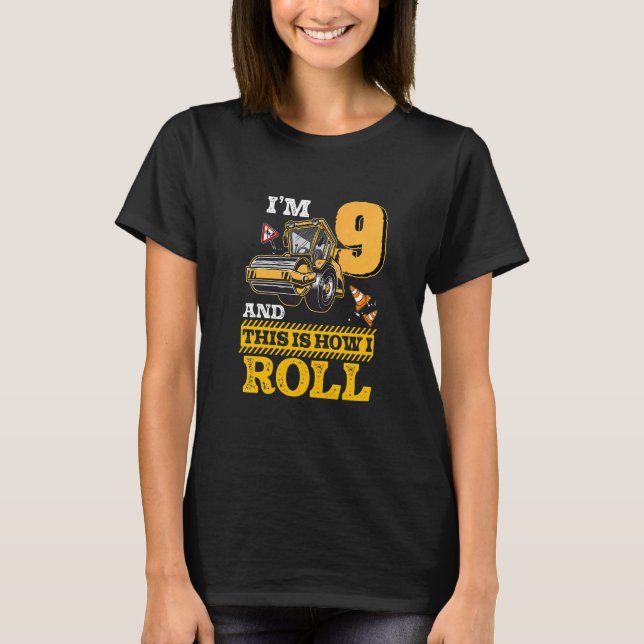 Camiseta Niños Así Es Como Monto El Roller De Asfalto De 9  (Anverso)