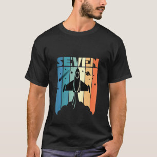 Camiseta Niños astronauta de cohete espacial de 7 años Birt