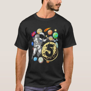 Camiseta Niños Astronauta de cumpleaños de 5 años de edad