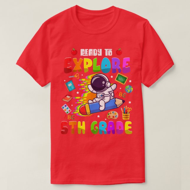 Camiseta Niños astronautas Chicas listos para explorar la 5 (Diseño del anverso)