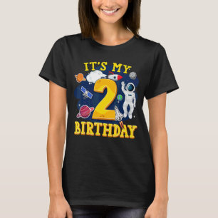 Camiseta Niños Astronautas de 2 años en el espacio exterior