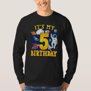 Camiseta Niños Astronautas de 5 años Espacio Ultraterrestre