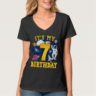 Camiseta Niños Astronautas de 7 años en el espacio exterior