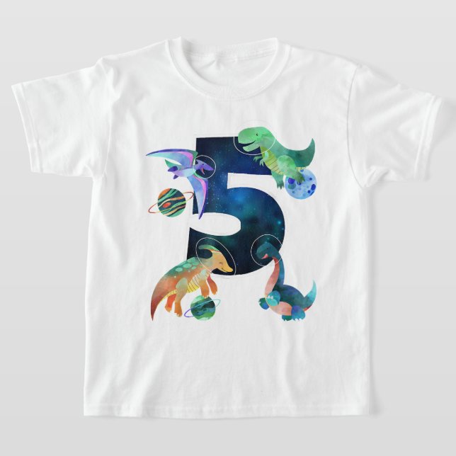 Camiseta Niños Astronautas del espacio exterior Dinosaurios (Distribución)