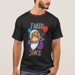 Camiseta Niños astronautas pingüinos adorables necesito cie