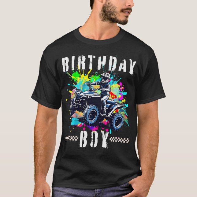 Camiseta Niños Atv Cumpleaños Niño 4 Wheeler Quad Atv Cumpl (Anverso)