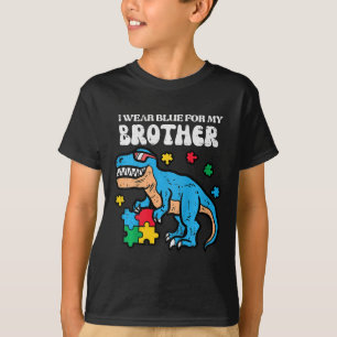Camiseta Niños Autismo Conciencia Azul Para Mi Hermano Trex