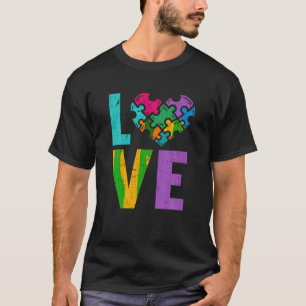 Camiseta Niños autistas puzzle trozos amor autismo contra e