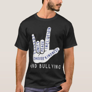 Camiseta Niños Azules Anti bullying Love Rótulo Lenguaje de