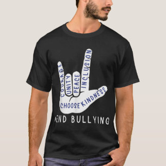 Camiseta Niños Azules Anti bullying Love Rótulo Lenguaje de