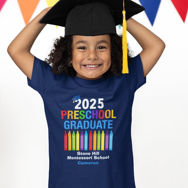 Camiseta Niños azules personalizados de preescolar 2025 (Subido por el creador)