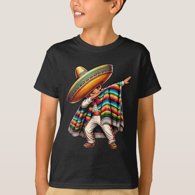 Camiseta Niños balancines mexicanos Poncho Cinco De Mayo (Anverso)