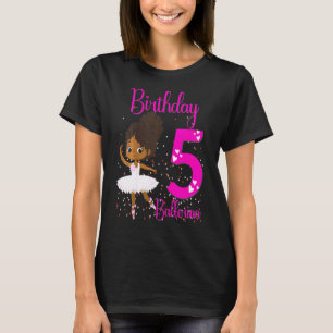 Camiseta Niños Ballerina Negra Tema 5 de la fiesta de cumpl