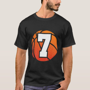 Camiseta Niños Baloncesto Cumpleaños 7 Número Siete Años B