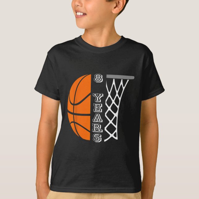 Camiseta Niños Baloncesto Cumpleaños Para Niños Regalo De 8 (Anverso)
