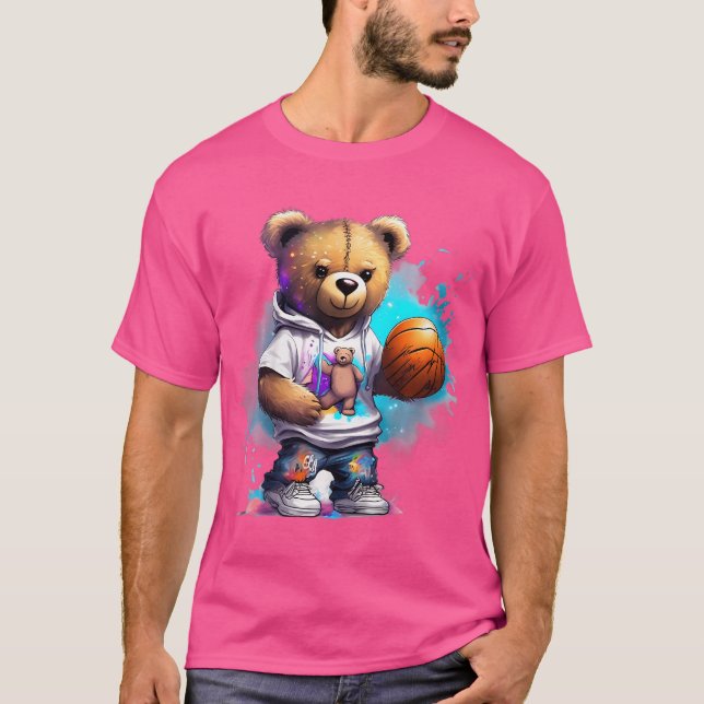 Camiseta Niños Baloncesto Niños Teddy Bear Gráfico (Anverso)