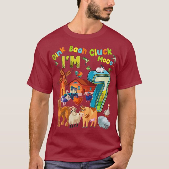Camiseta Niños Barnyard 7.ª granja de animales 7 años (Anverso)