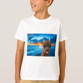 Camiseta niños básicos de tee alpaca en la playa gracias