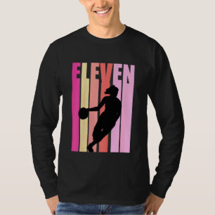 Camiseta Niños Basketball 11º cumpleaños Chicas Retro 11