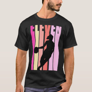 Camiseta Niños Basketball 11º cumpleaños Chicas Retro 11