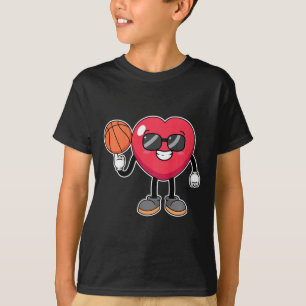 Camiseta Niños Basketball Jugador Día de San Valentín Coraz