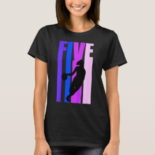 Camiseta Niños Basketball Quinto cumpleaños Chicas Retro Si