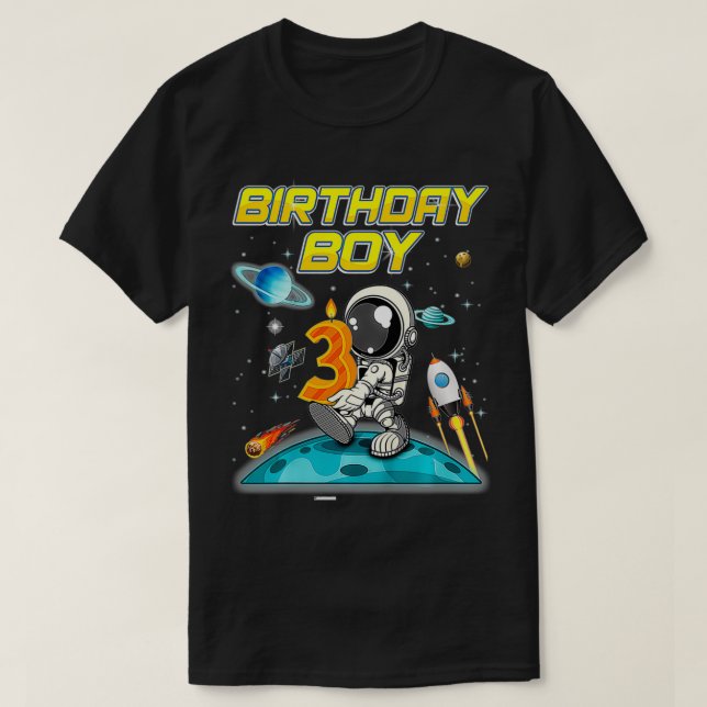 Camiseta Niños Bday Boy Planets Astro (Diseño del anverso)
