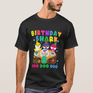 Camiseta Niños Bebé Cute Tiburón 8 Aniversario Niño Chica 8