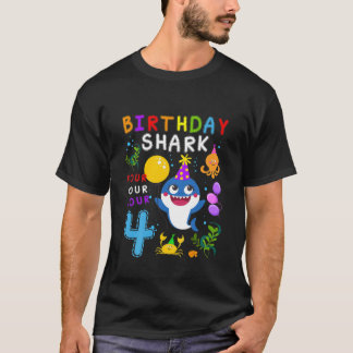Camiseta Niños Bebé Cute Tiburón Cuarto Niño Chica De Cumpl