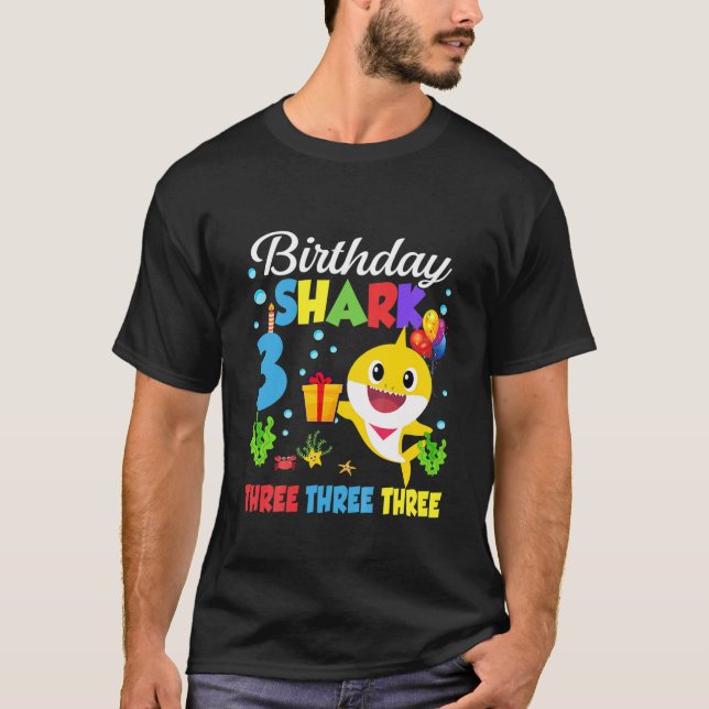 Camiseta Niños Bebé Cute Tiburón Tercer Nacimiento Niño Chi (Anverso)
