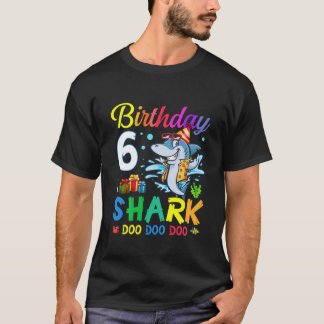 Camiseta Niños bebé lindo tiburón niño cumpleaños niño de 6