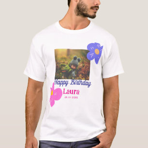 Camiseta Niños bebé primer cumpleaños añadir fecha añadir f