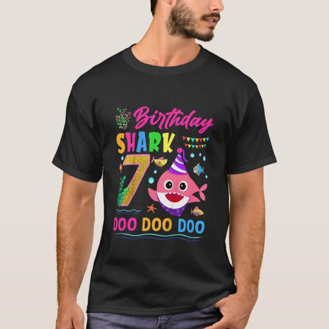 Camiseta Niños bebé tacita tiburón 7 años Chica 7 años (Anverso)