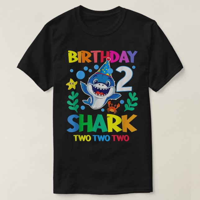 Camiseta Niños bebé tacita tiburón segundo cumpleaños Chica (Diseño del anverso)