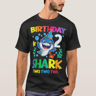 Camiseta Niños bebé tacita tiburón segundo cumpleaños Chica