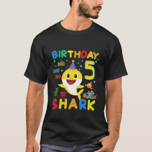 Camiseta Niños Bebé Tiburón 5.º Chica De Cumpleaños 5 Años 