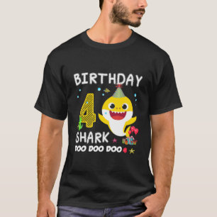 Camiseta Niños Bebé Tiburón Cuarto Niño Chica De Cumpleaños