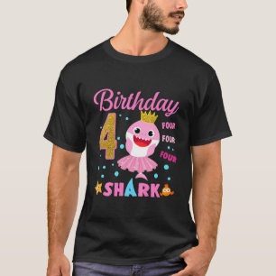 Camiseta Niños Bebé Tiburón Cuarto Niño Chica De Cumpleaños