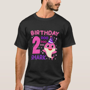 Camiseta Niños Bebé Tiburón De 2 Años Doo De Cumpleaños