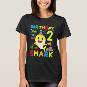 Camiseta Niños Bebé Tiburón Segundo Chica de cumpleaños