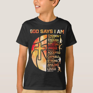 Camiseta Niños Béisbol Cristiano Dios Dice Gráfica Religios