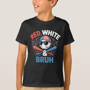 Camiseta Niños beisbolistas rojos blancos y brutos niños ni