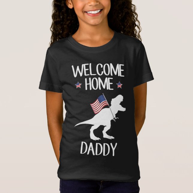 Camiseta Niños Bienvenidos A Casa Papi Dinosaur T-Rex Ameri (Anverso)