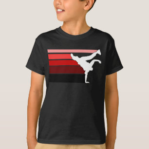 Camiseta Niños blancos rojos de la pendiente de BBOY