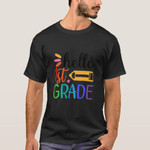 Camiseta Niños Blancos Saludos De Primer Grado A La Escuela